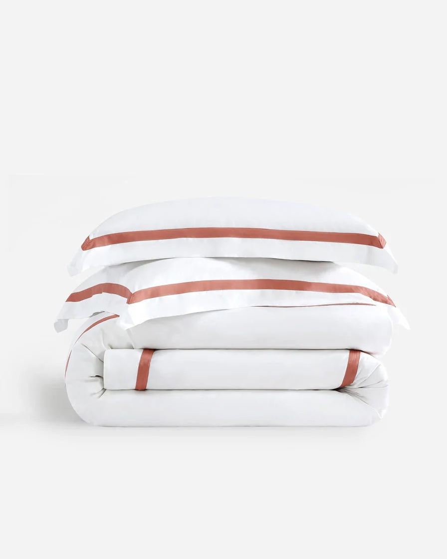 Frame Premium Bamboo Duvet Bundle White - Clay