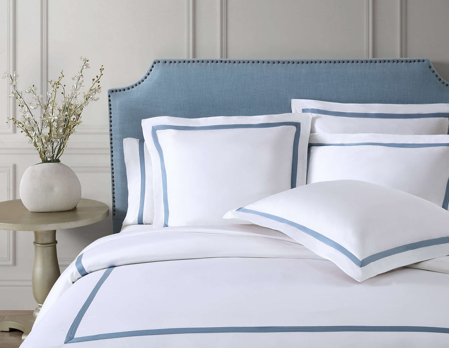 Frame Premium Bamboo Duvet Bundle White - Denim