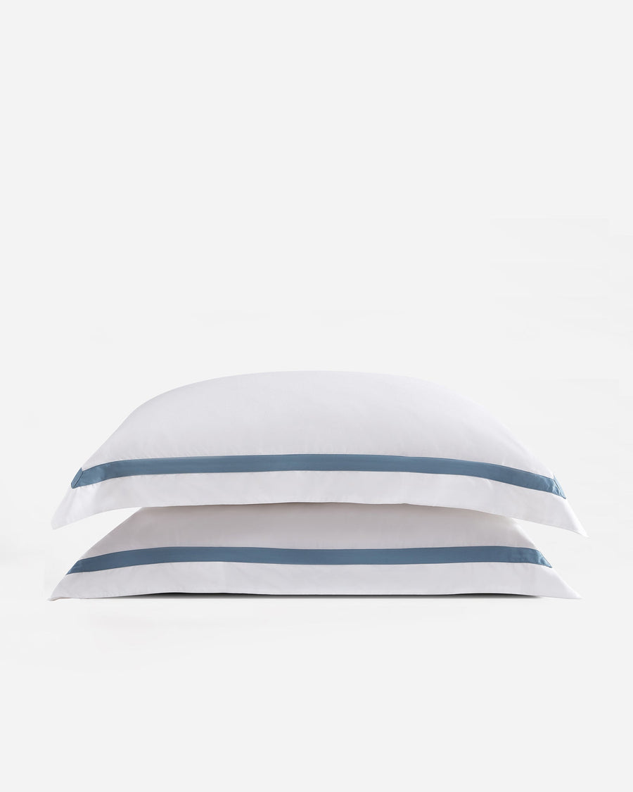 Frame Premium Bamboo Duvet Bundle White - Denim