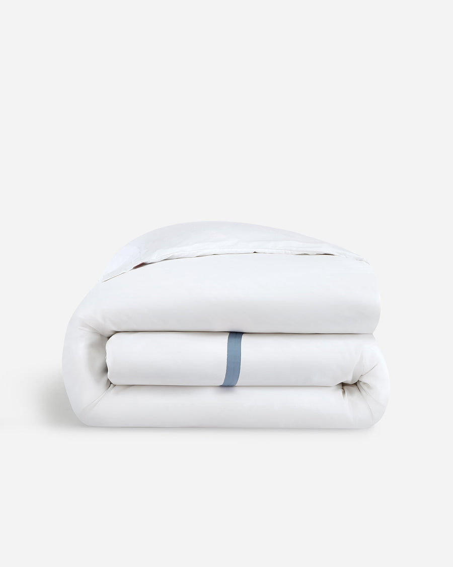 Frame Premium Bamboo Duvet Bundle White - Denim