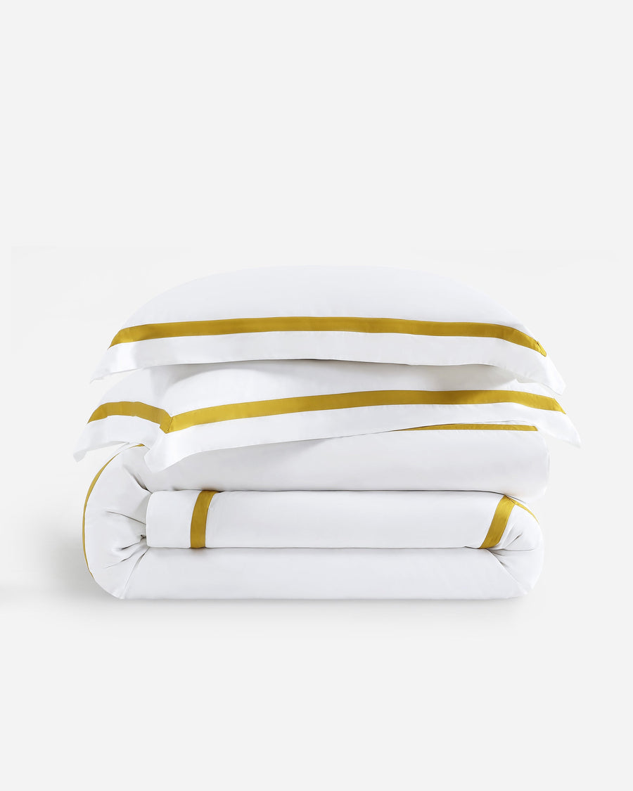 Frame Premium Bamboo Duvet Bundle White - Gold