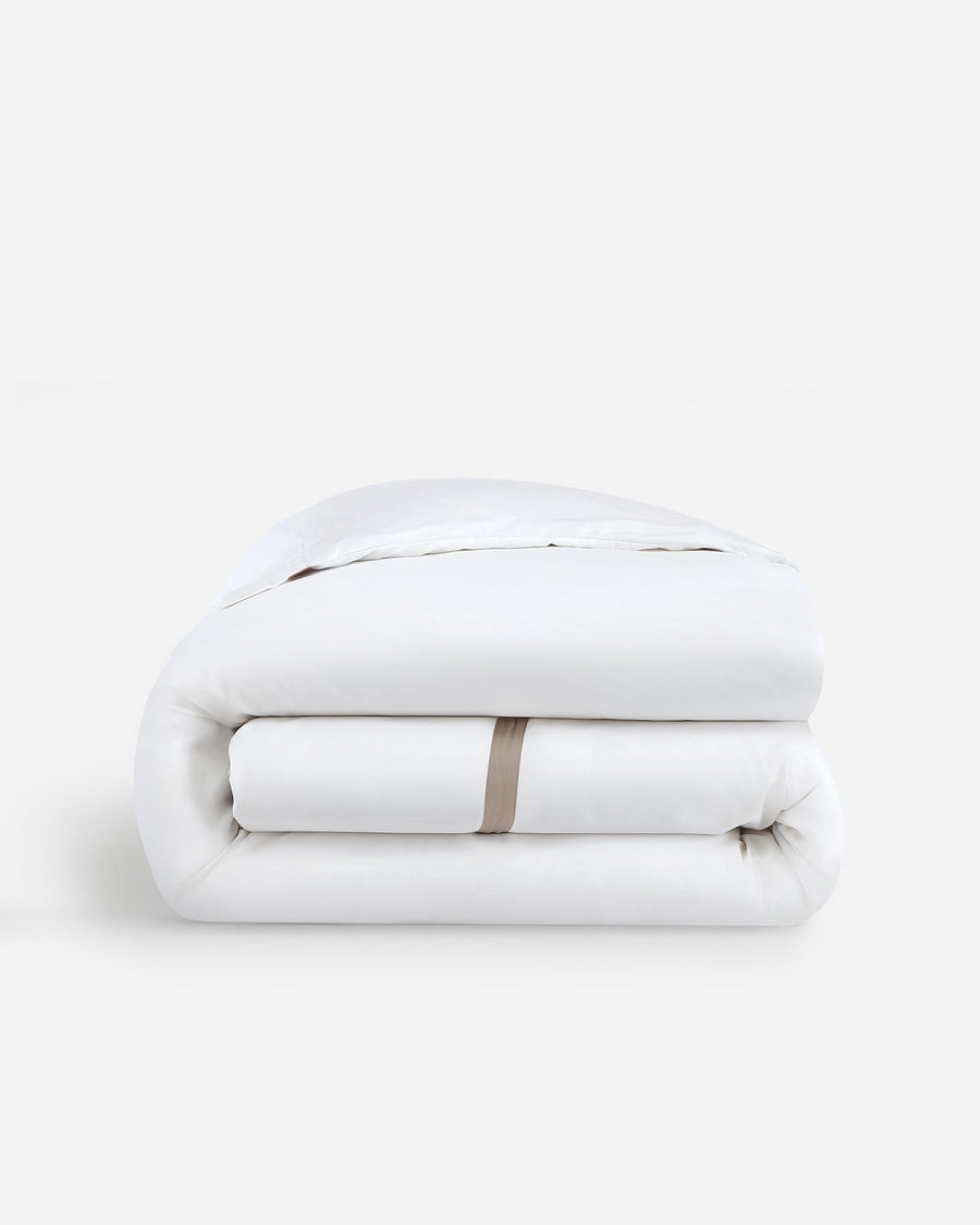 Frame Premium Bamboo Duvet Bundle White - Taupe