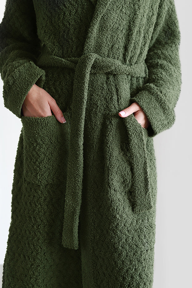 Snug Waffle Robe Moss