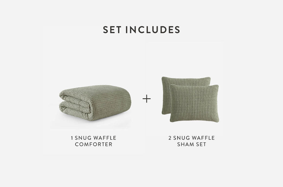 Snug Waffle Comforter Bundle Boulder