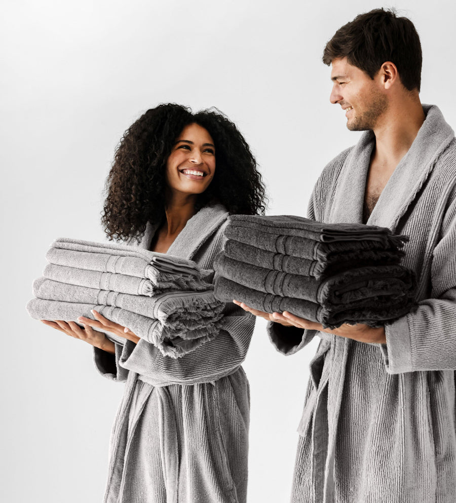Fringed Towel Set Pearl Gray