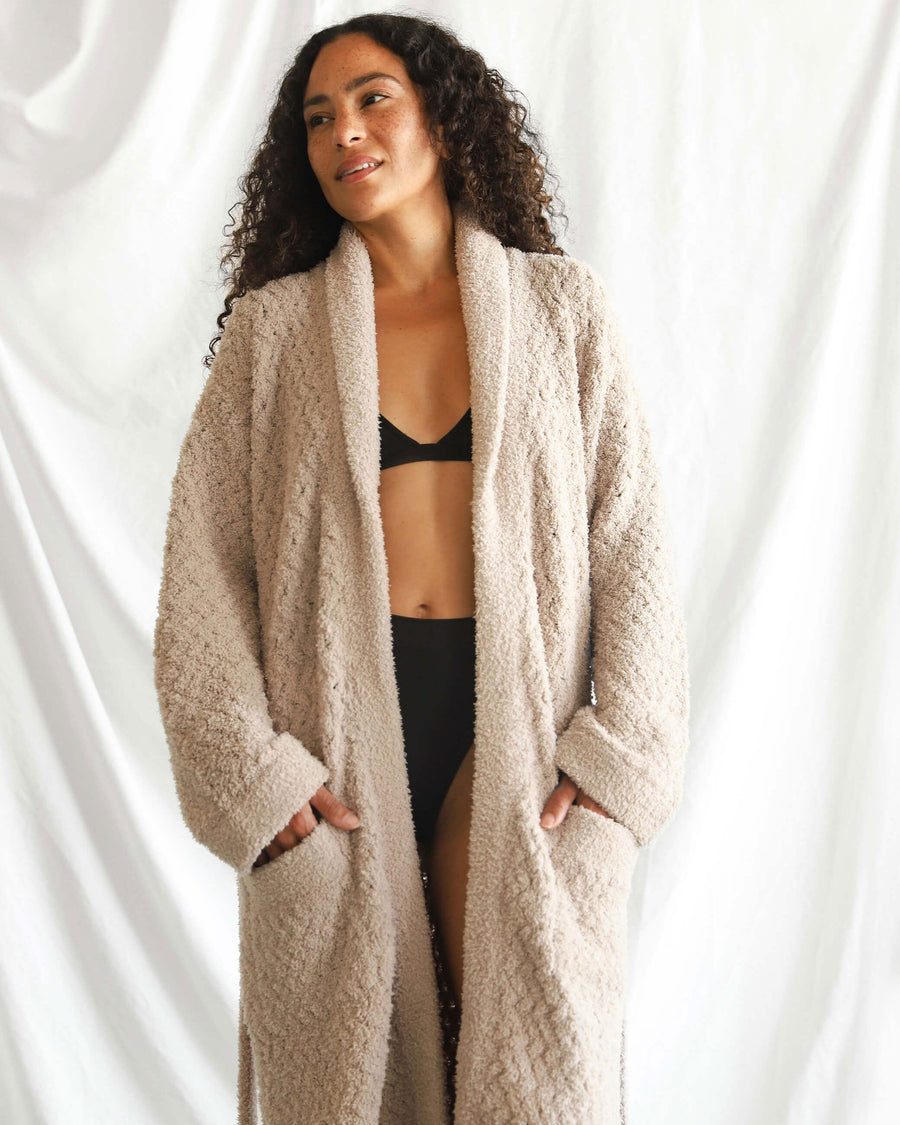 Snug Waffle Robe Taupe