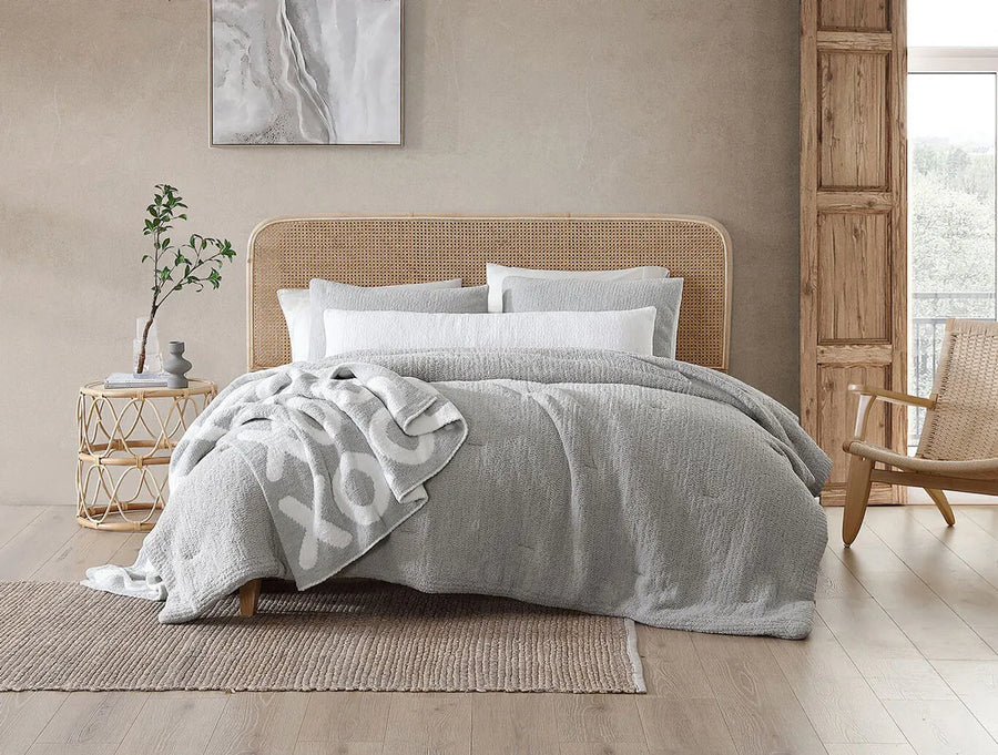 Snug Stitch Comforter Bundle Cloud Gray