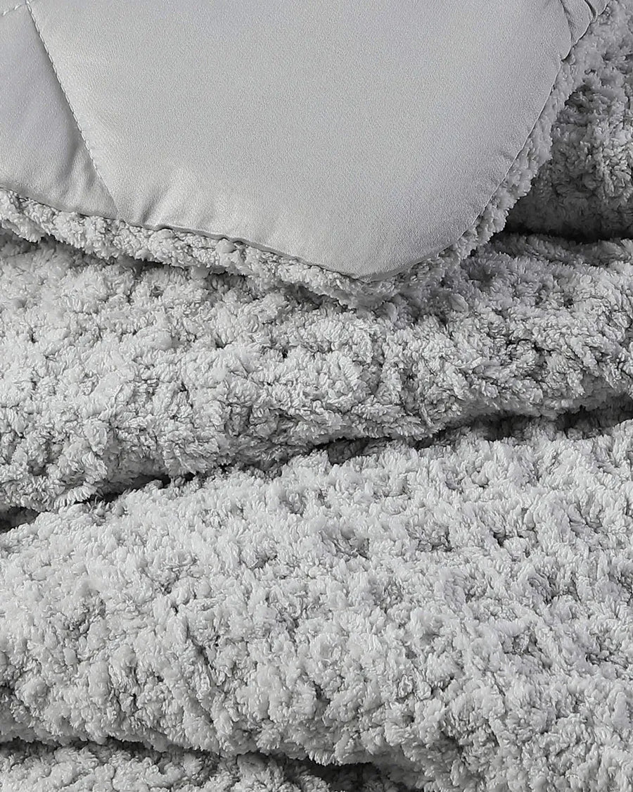 Snug Waffle Comforter Bundle Cloud Gray