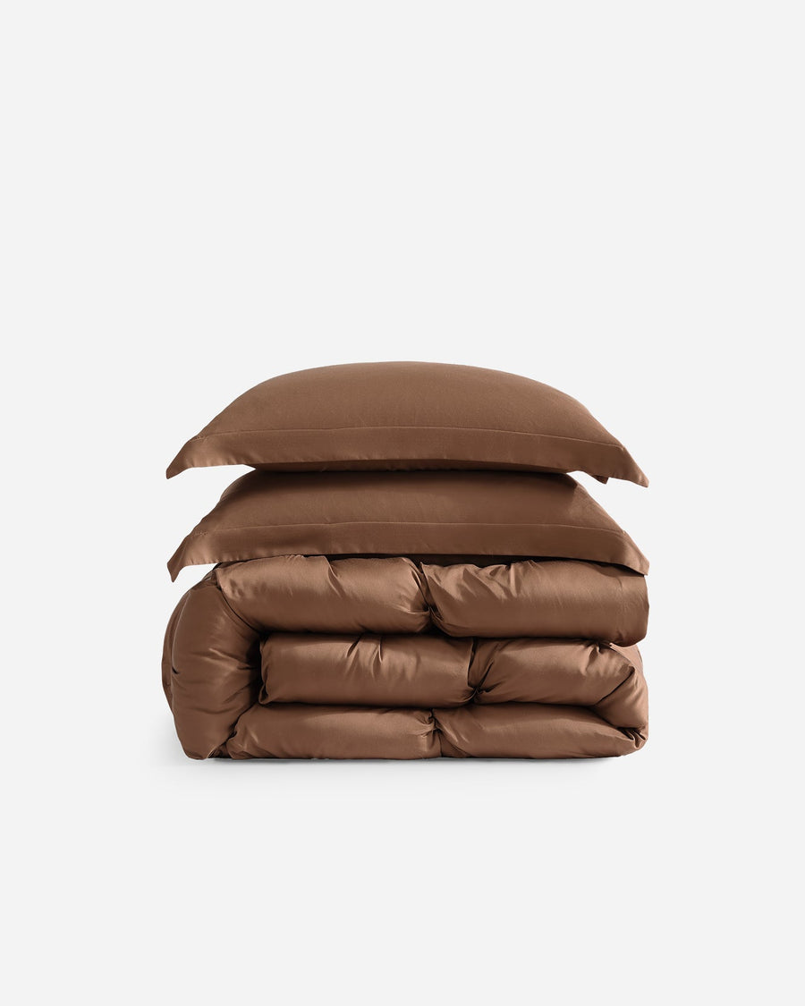 Premium Bamboo Bubble Comforter Bundle Chestnut