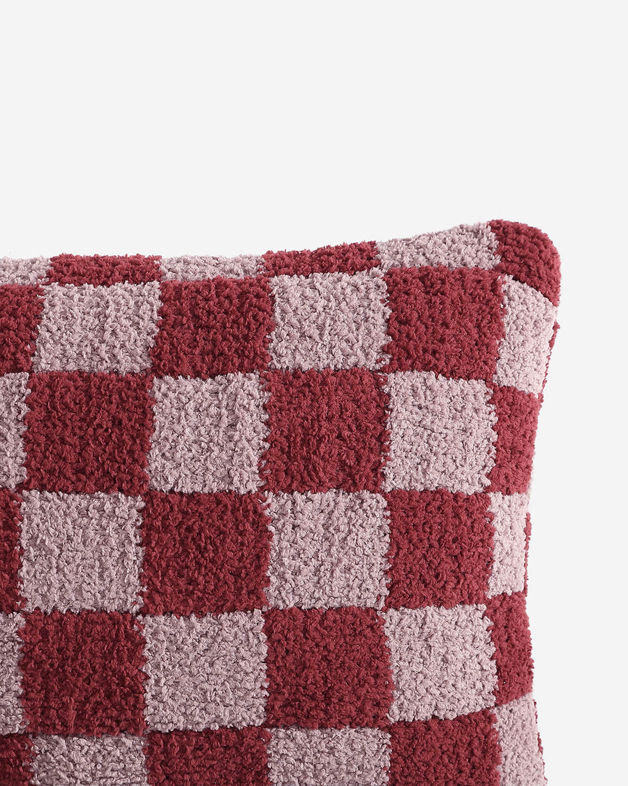 Checkerboard Mini Pillow Pomegranate - Rose