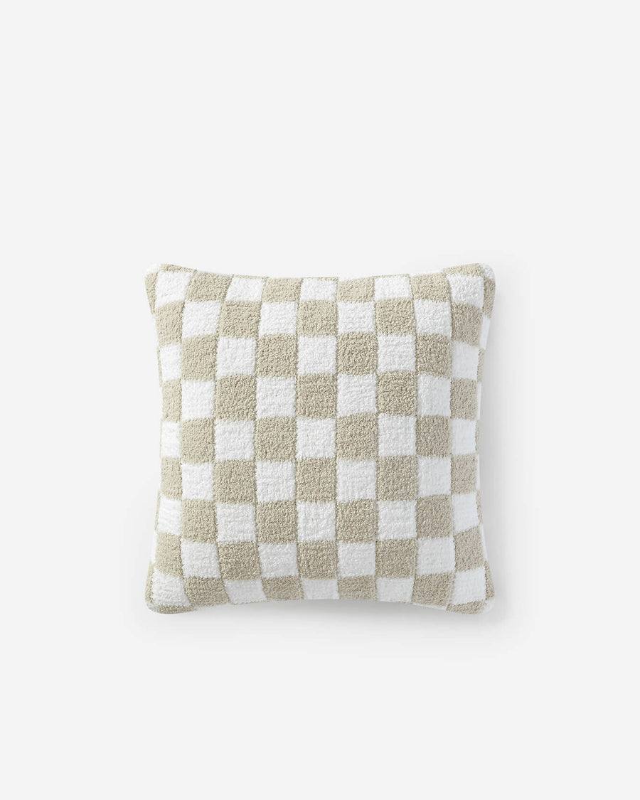 Checkerboard Throw Pillow Sahara Tan - Off White