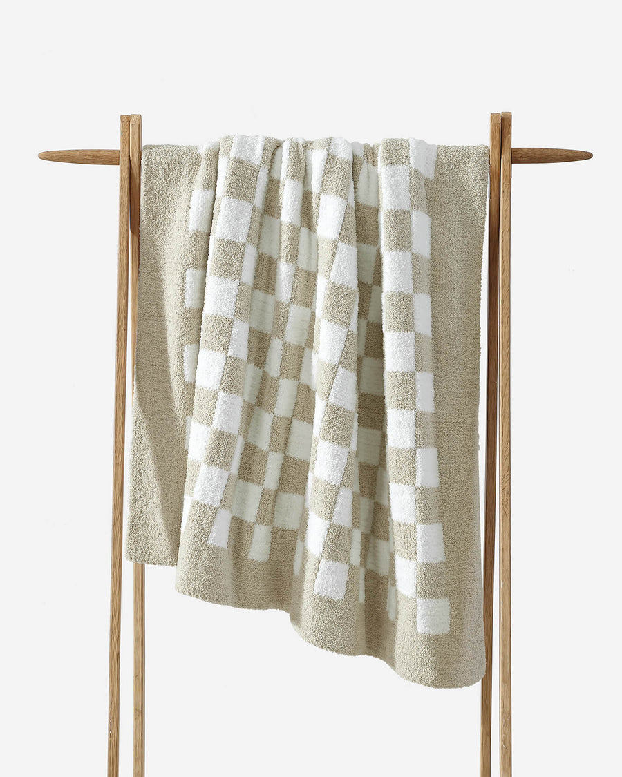 Checkerboard Throw Sahara Tan - Off White