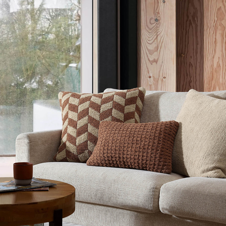 Chevron Throw Pillow Chestnut - Biscotti