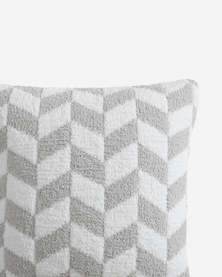 Chevron Throw Pillow Cloud Gray - Off White