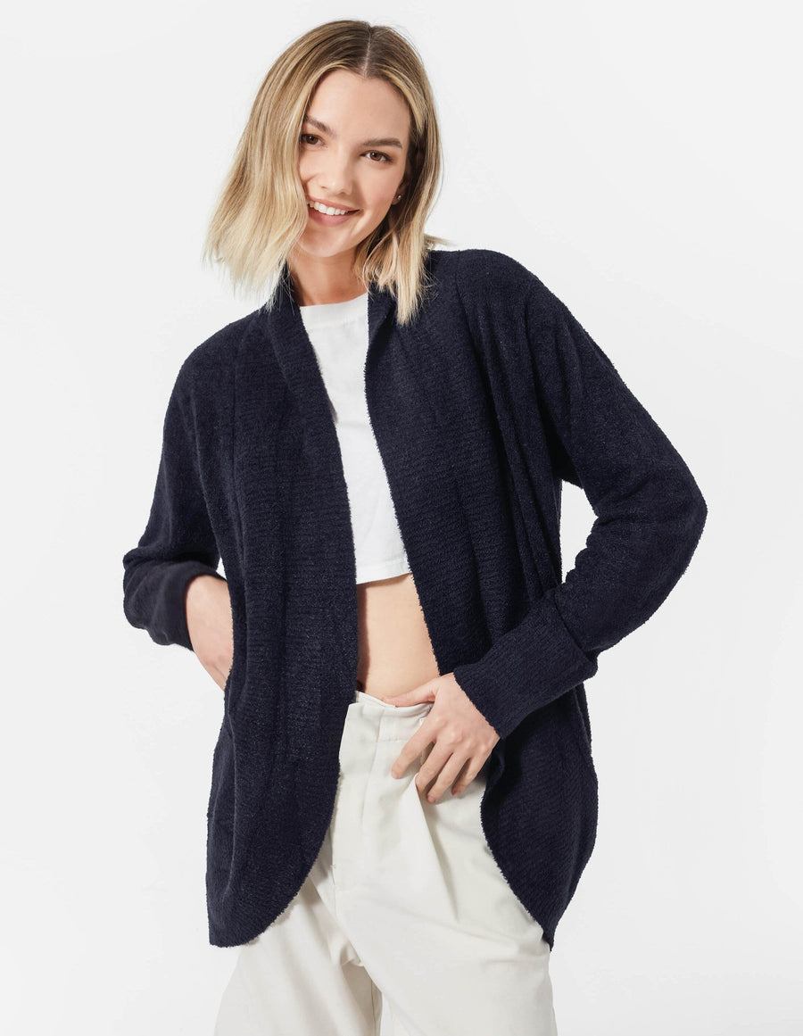 Cloud Cool Relaxed Open Front Cardigan Coal