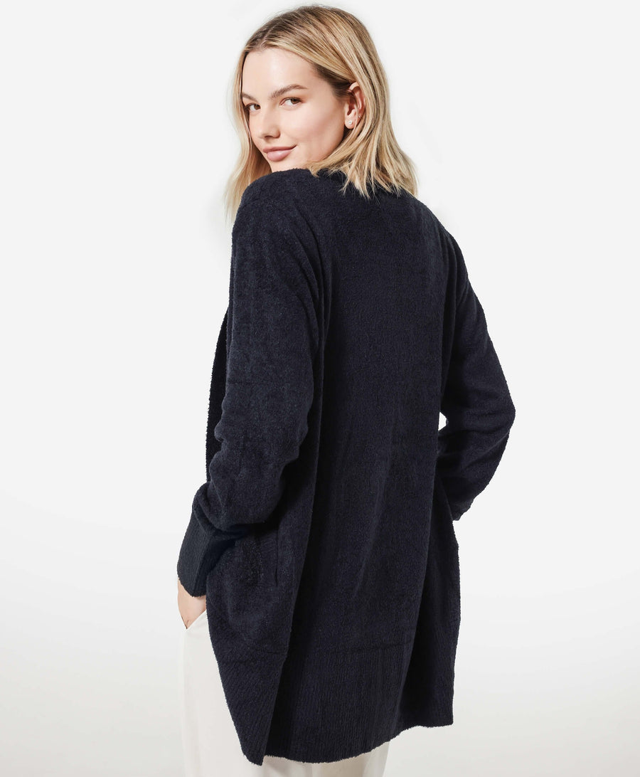 Cloud Cool Relaxed Open Front Cardigan Coal