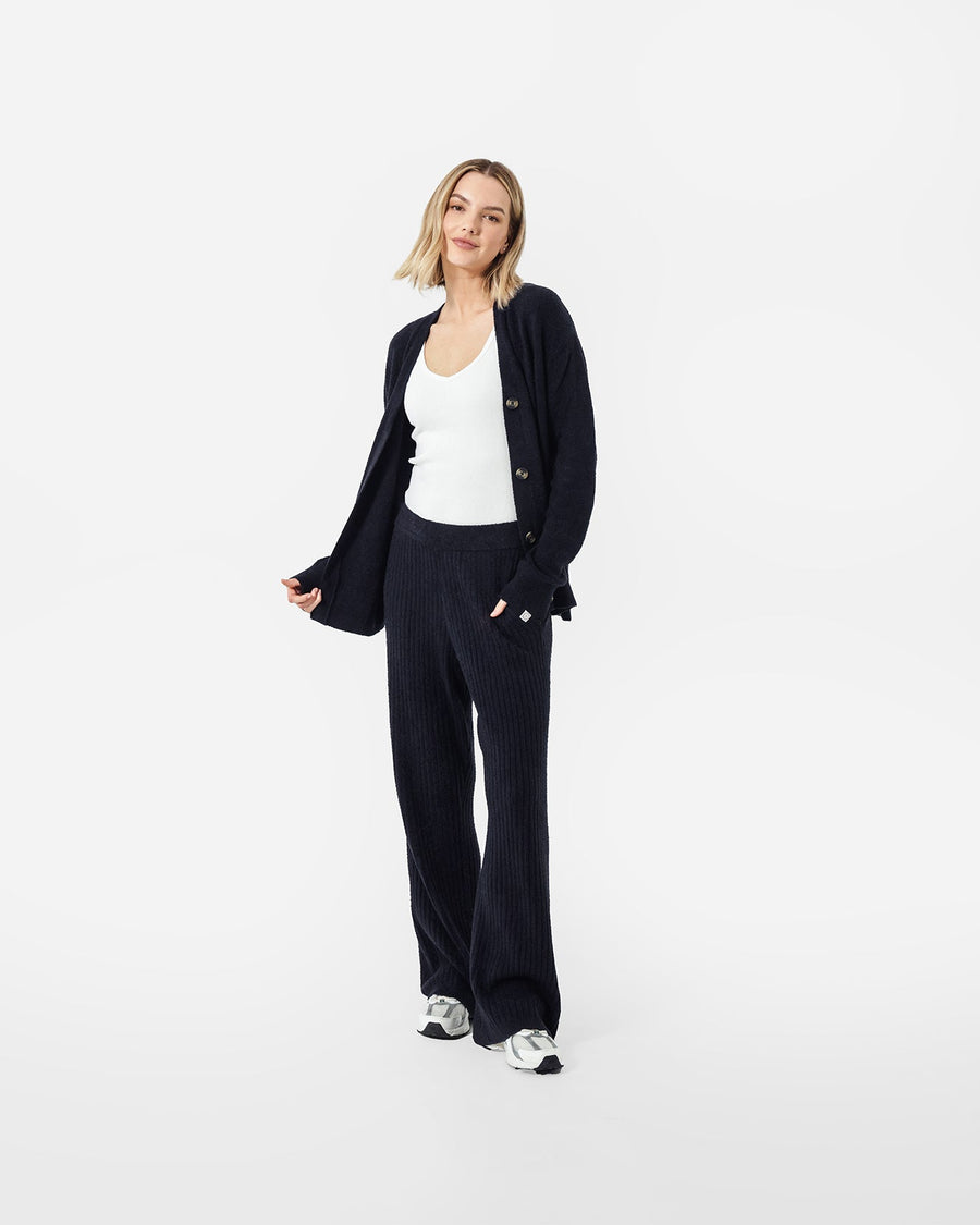 Cloud Cool Oversized Ribbed Buttoned Cardigan Coal