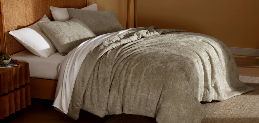 Cloud Silque Stitch Comforter Sandstone