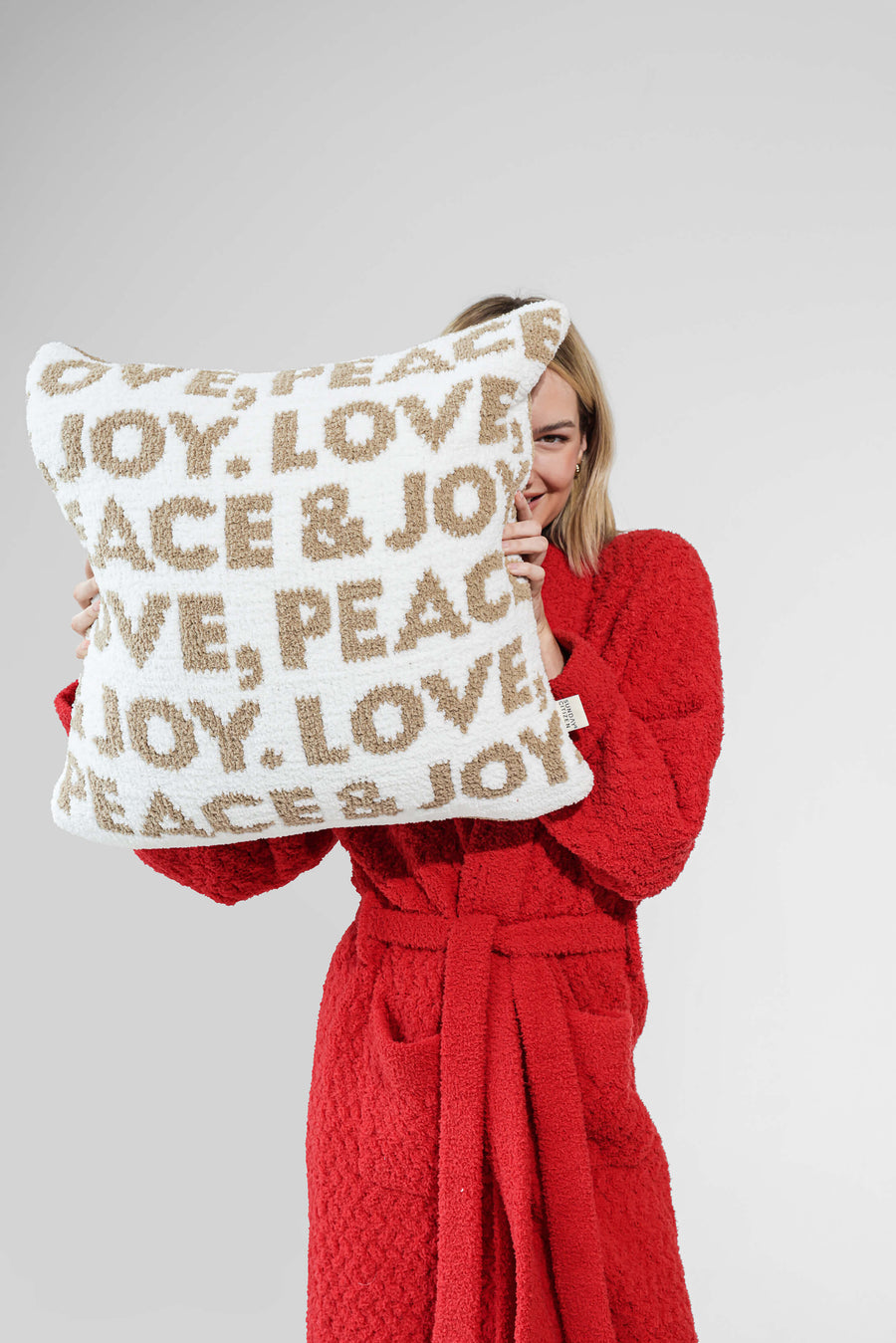 Love, Peace & Joy Throw Pillow Biscotti - Off White