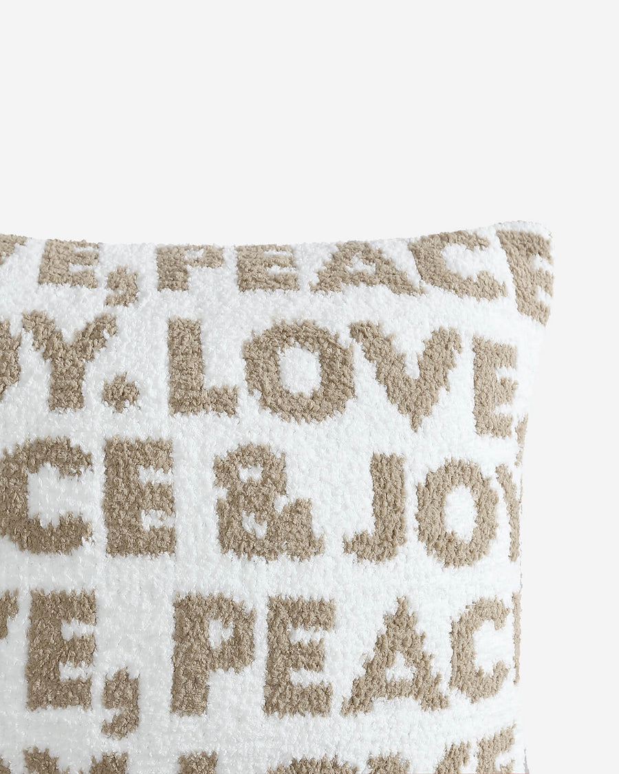 Love, Peace & Joy Throw Pillow Biscotti - Off White