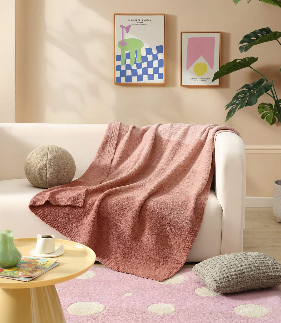 Ombre Lightweight Throw Pretty Pink