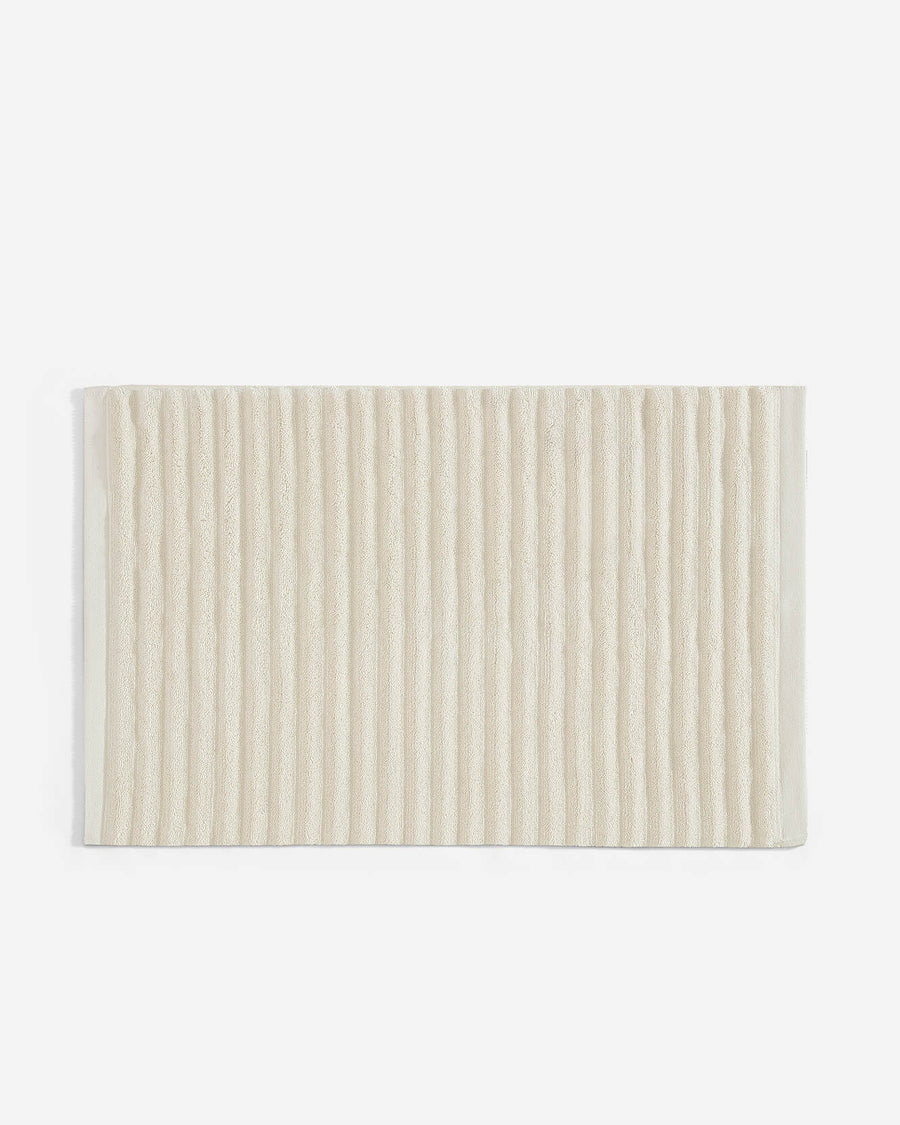 Turkish Cotton Rib Bath Mat Cream