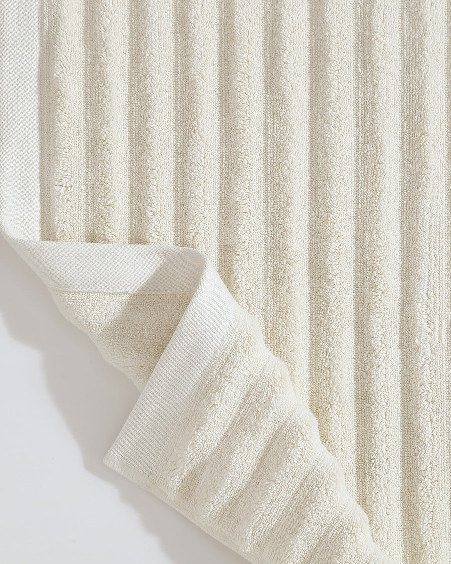 Turkish Cotton Rib Bath Mat Cream