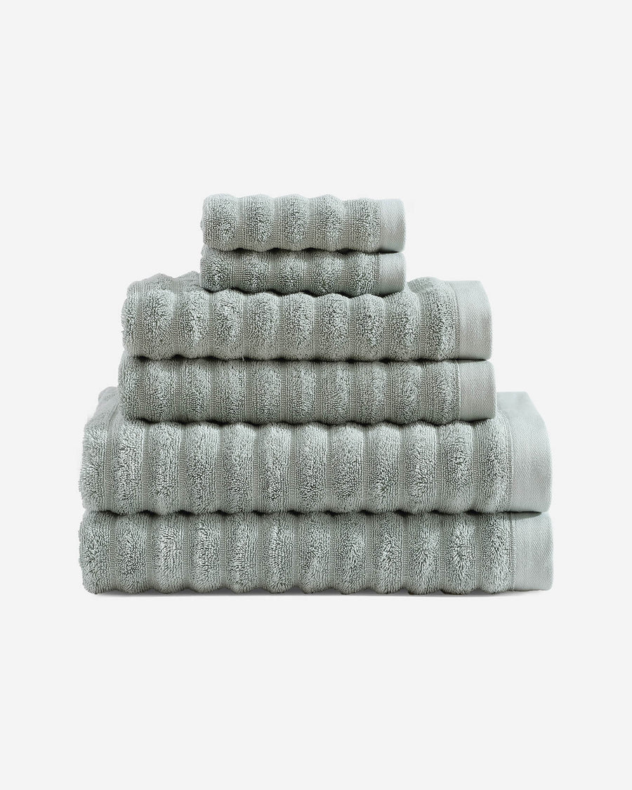 Turkish Cotton Rib Towel Set Sage