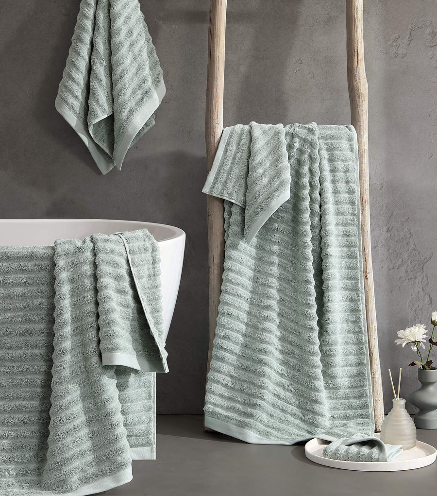 Turkish Cotton Rib Towel Set Sage