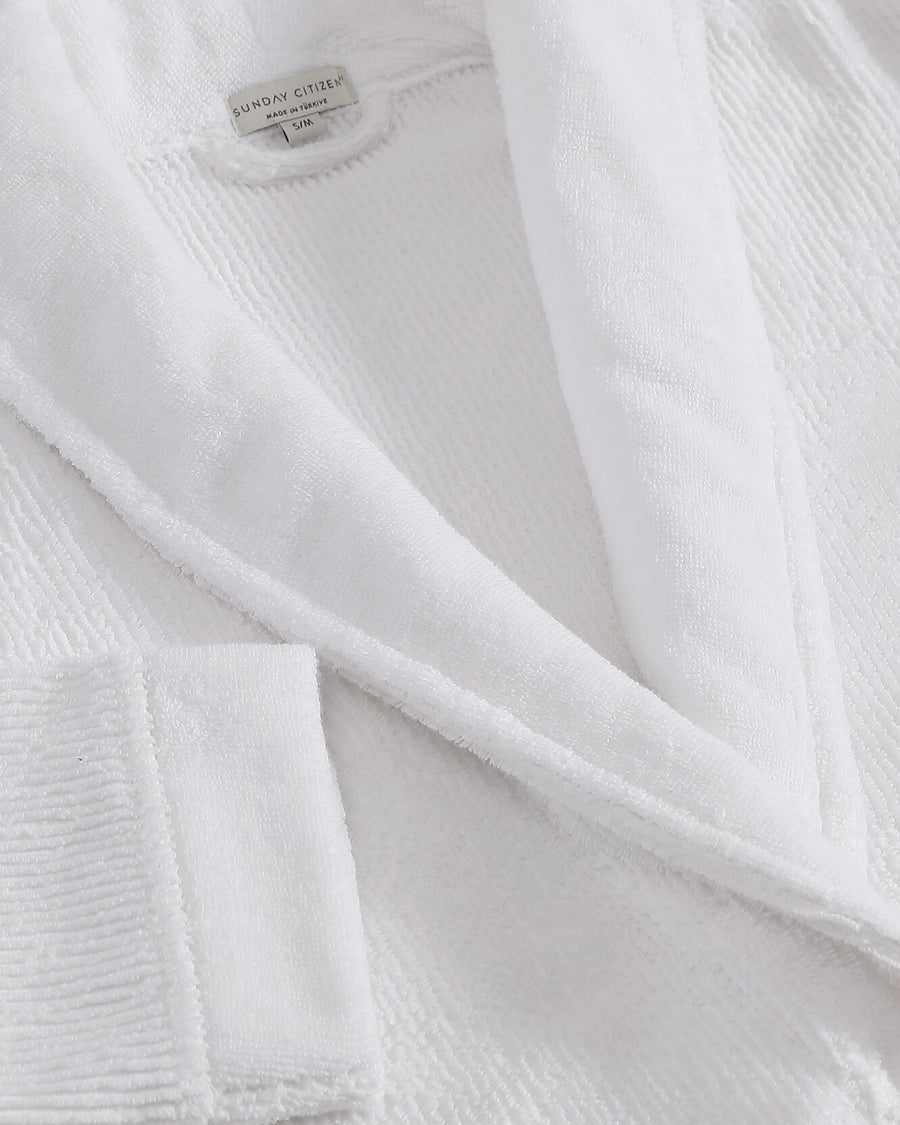 Ribbed Bath Robe Clear White