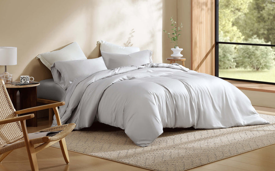 Silky Lyocell Pillowcase Set Pearl Gray