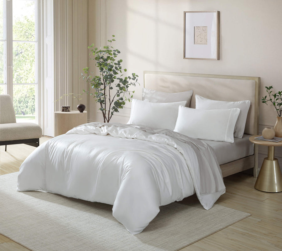 Silky Lyocell Pillowcase Set Clear White