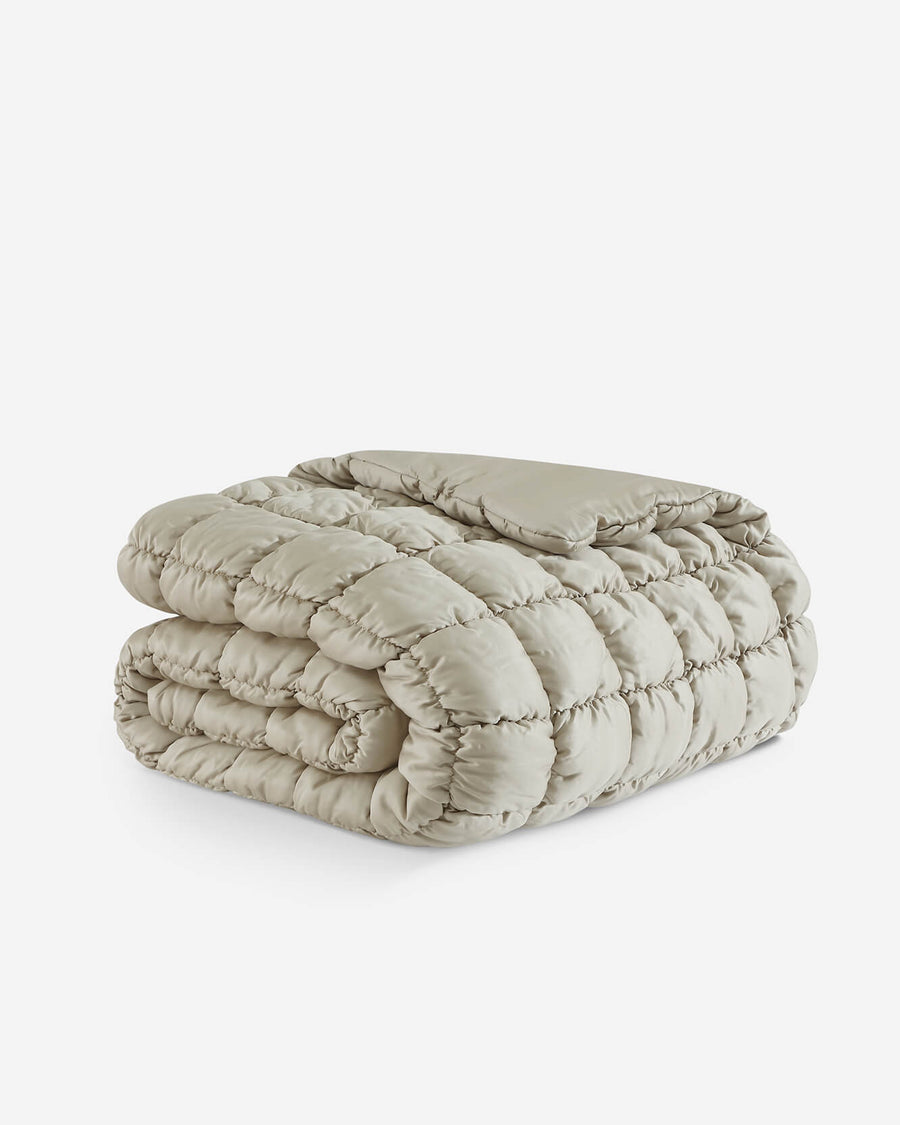 Silky Lyocell Puff Comforter Sandstone