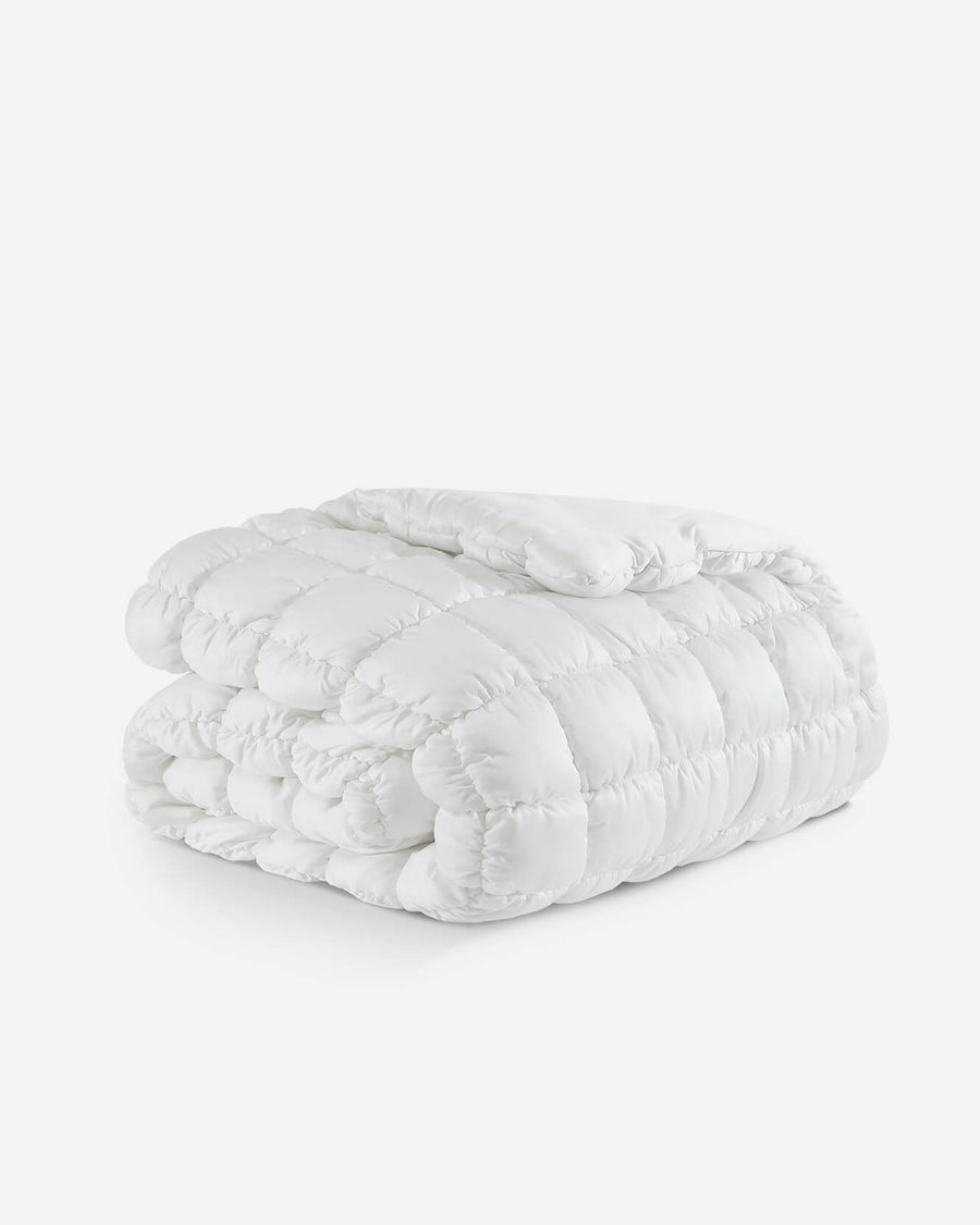 Silky Lyocell Puff Comforter Clear White