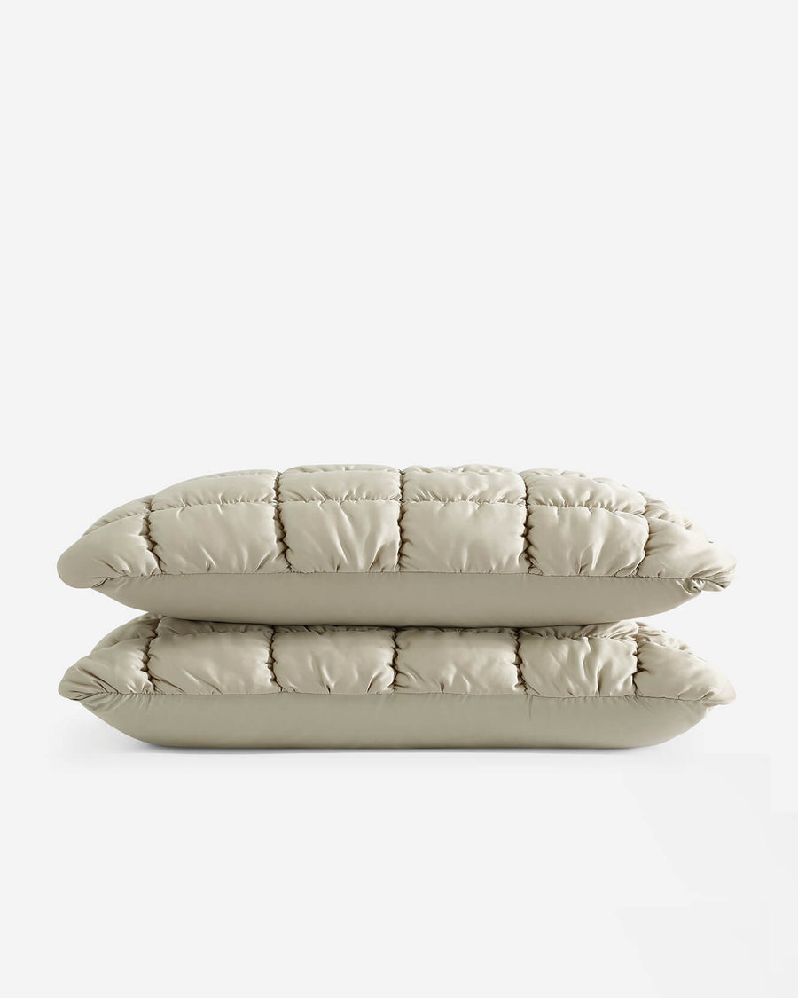 Silky Lyocell Puff Comforter Bundle Sandstone