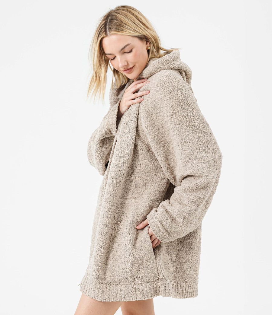 Snug Zip Blanket Hoodie Taupe