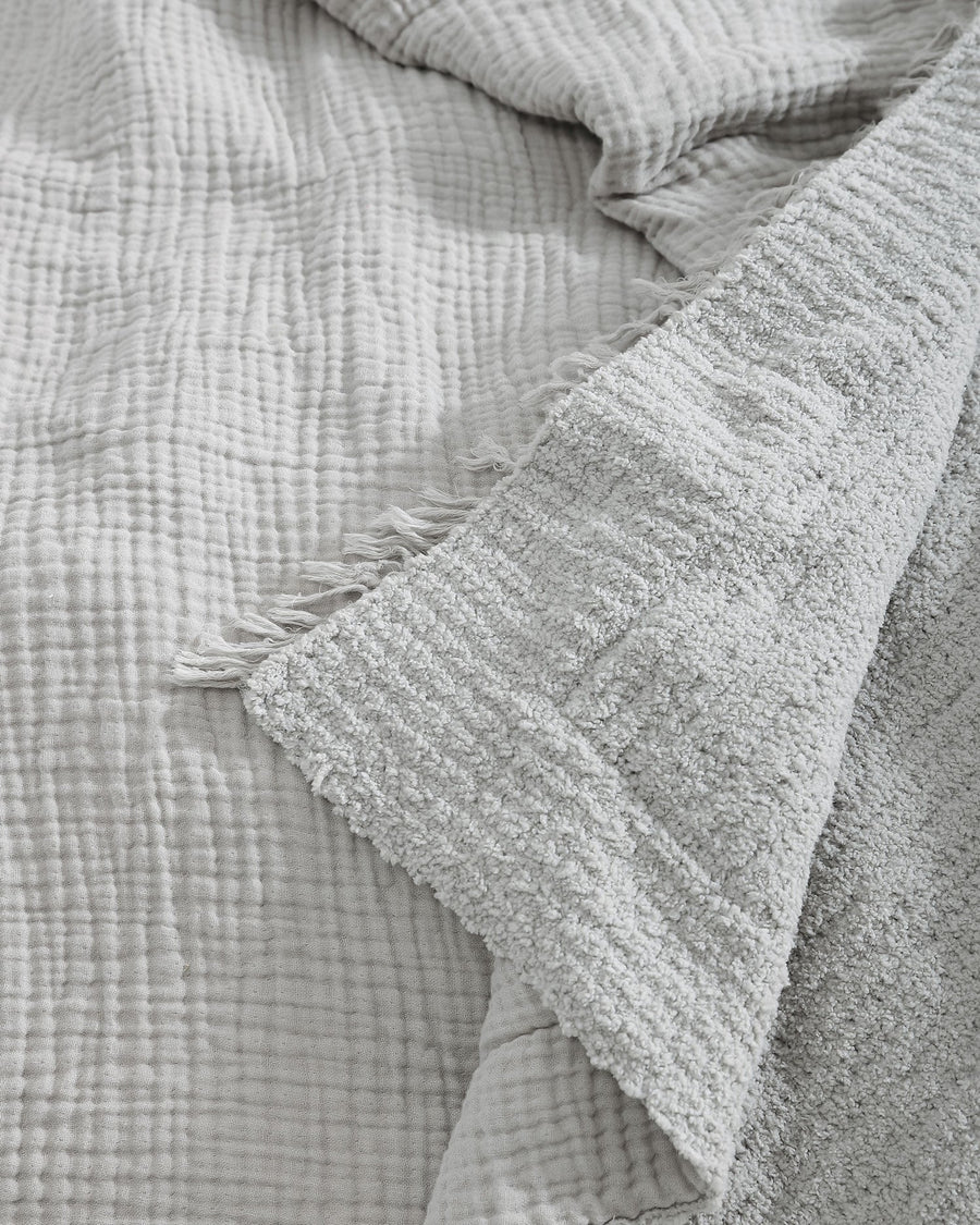 Muslin Snug Throw Cloud Gray