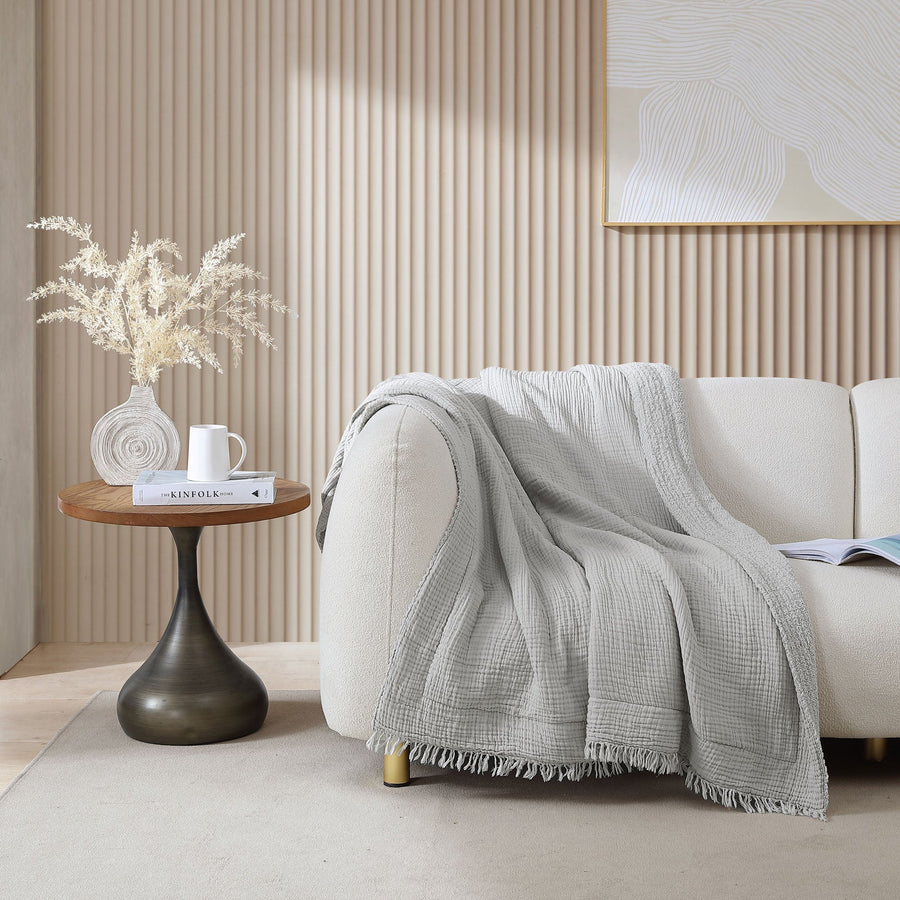 Muslin Snug Throw Cloud Gray