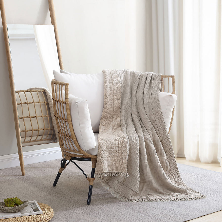 Muslin Snug Throw Taupe