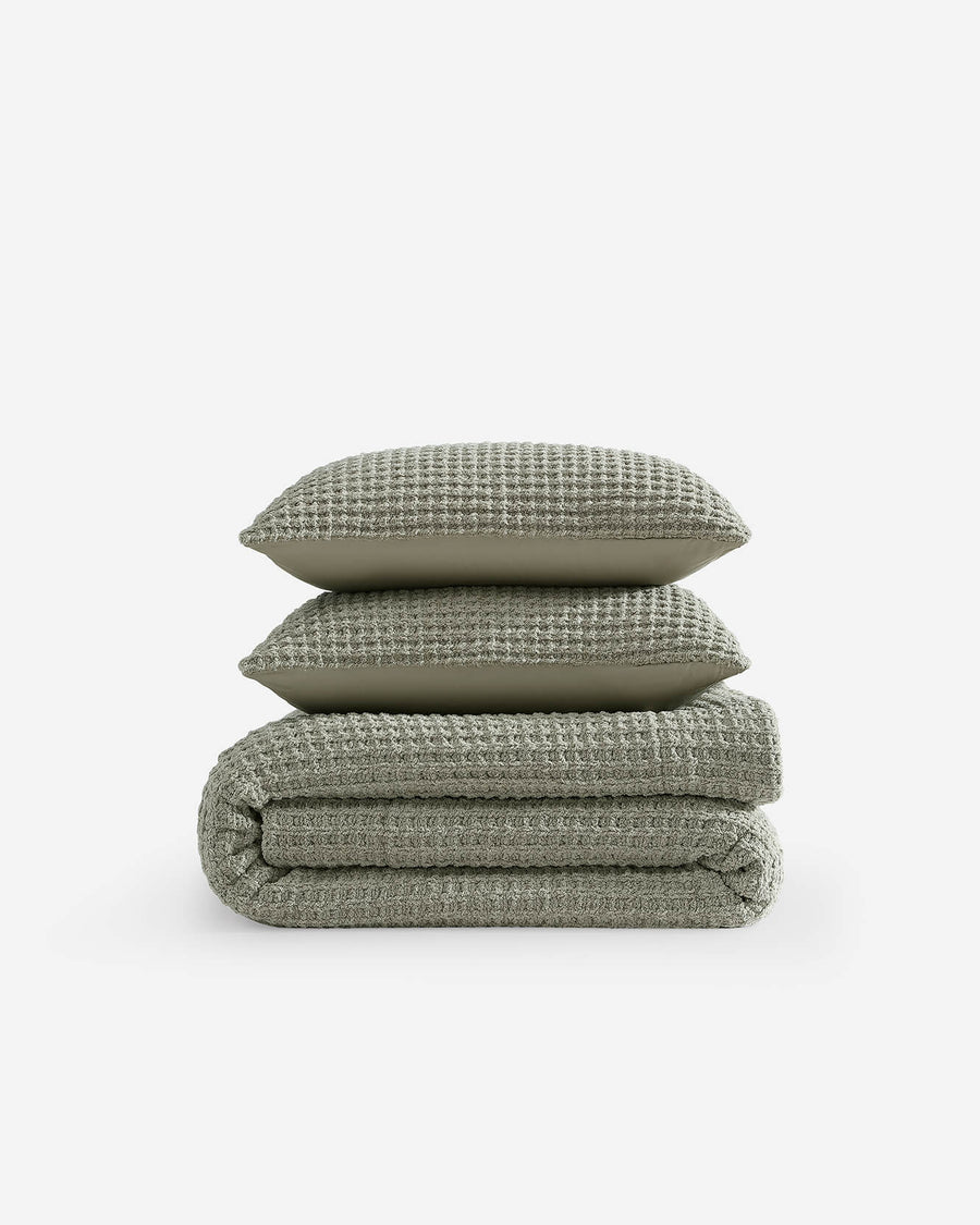 Snug Waffle Comforter Bundle Boulder