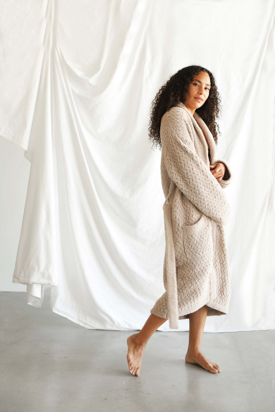 Snug Waffle Robe Taupe