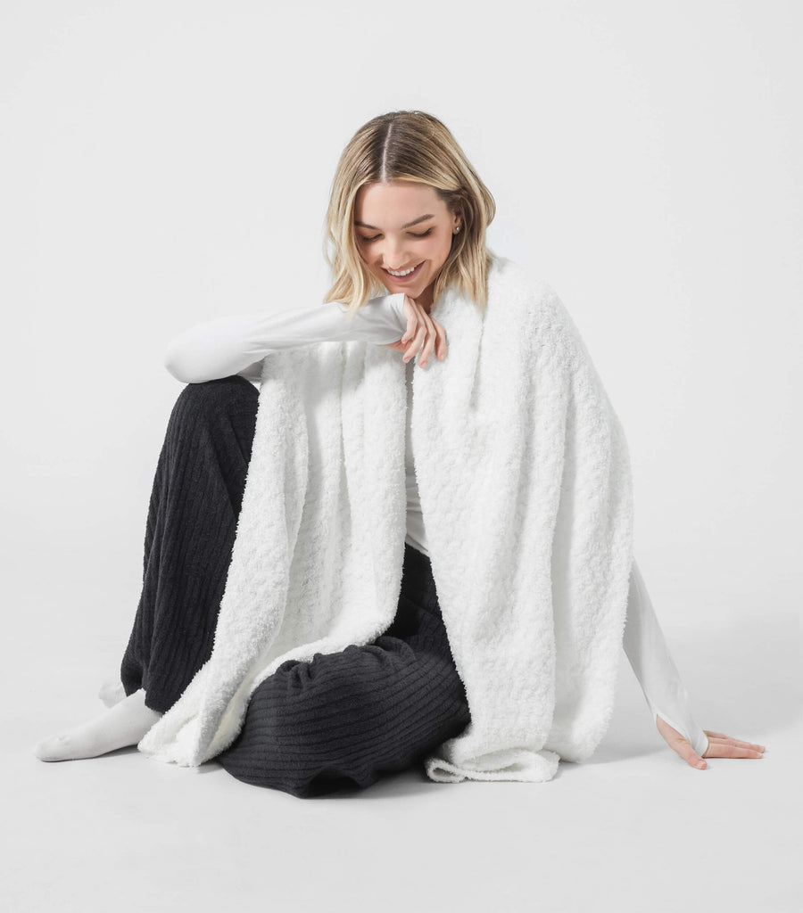 Snug Waffle Scarf Off White