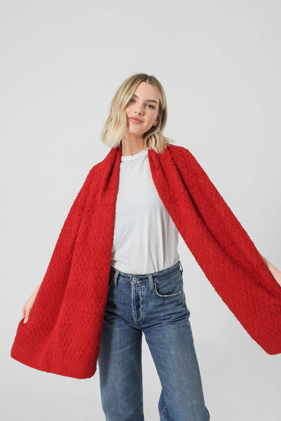 Snug Waffle Scarf Rouge