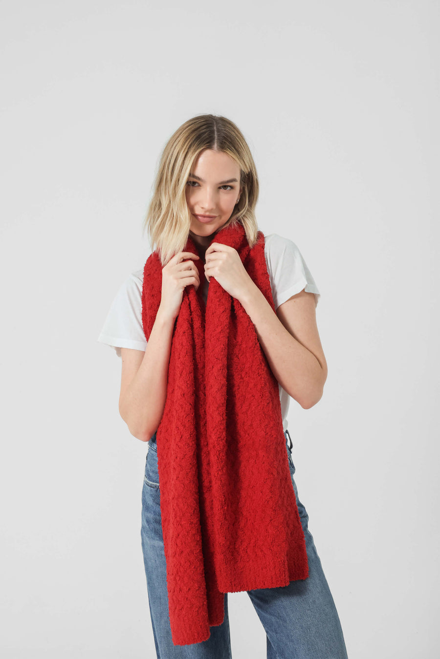 Snug Waffle Scarf Rouge