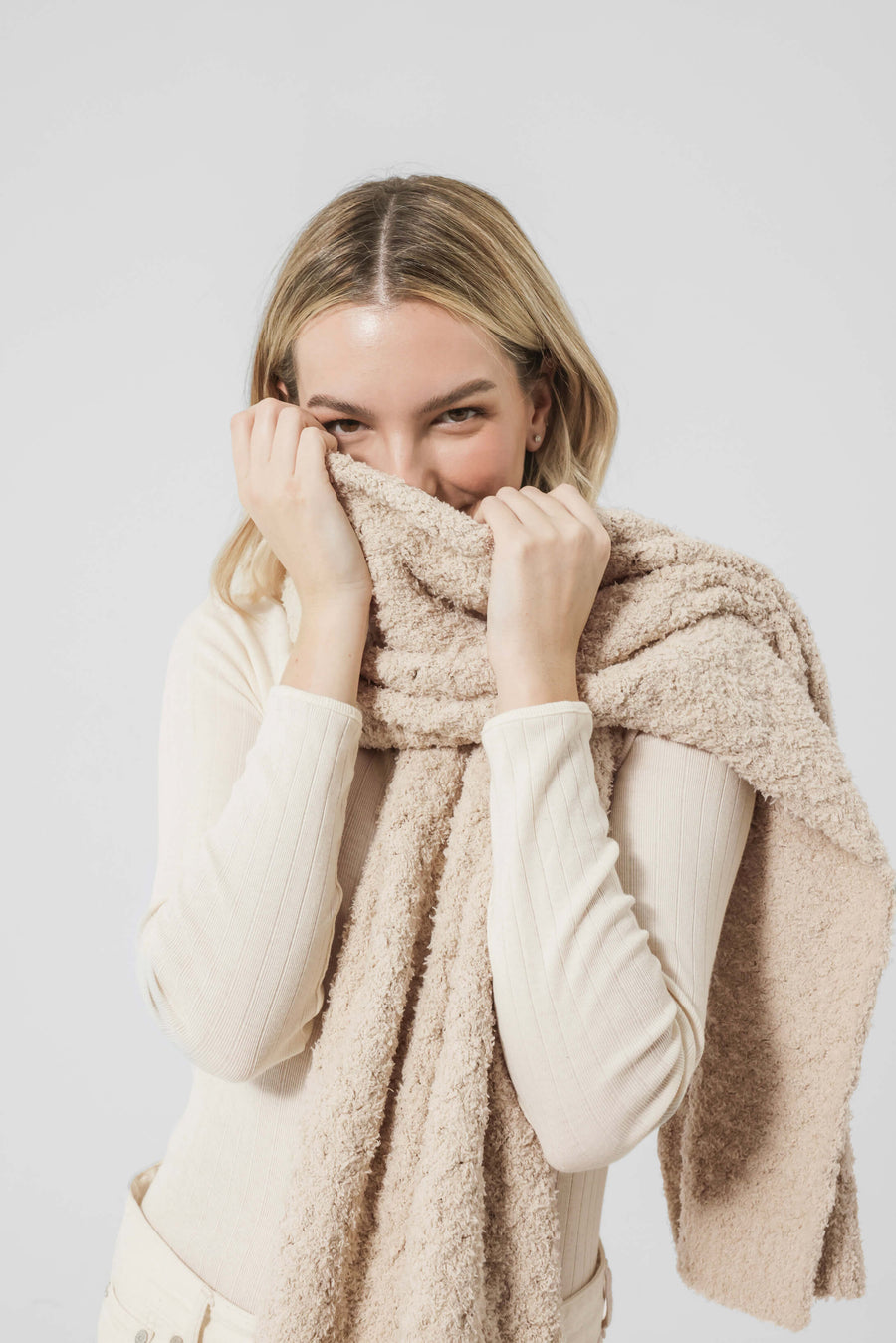 Snug Waffle Scarf Sahara Tan