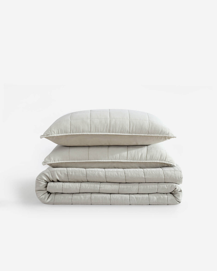 Stonewashed Lyocell Quilt Bundle Bone