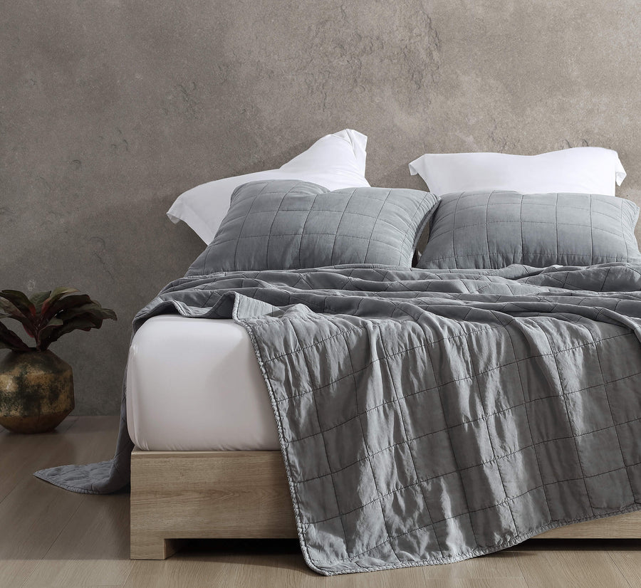 Stonewashed Lyocell Quilt Coal