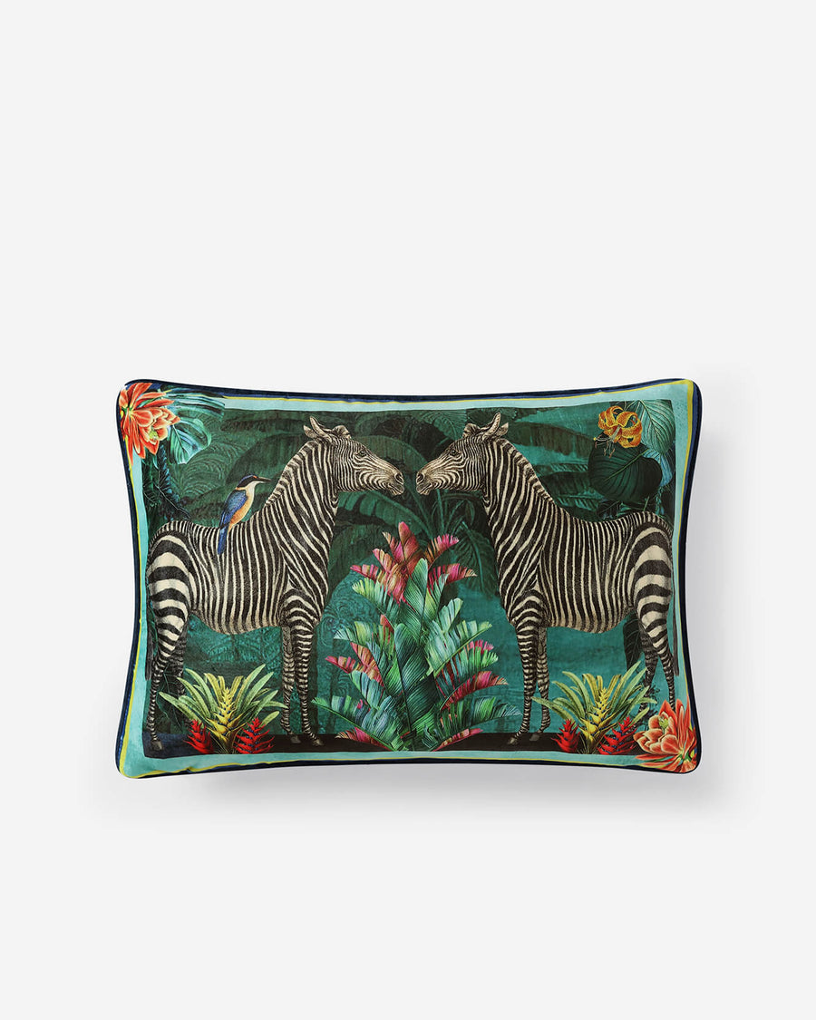 Vintage Zebra Lumbar Pillow Black - Turtledove