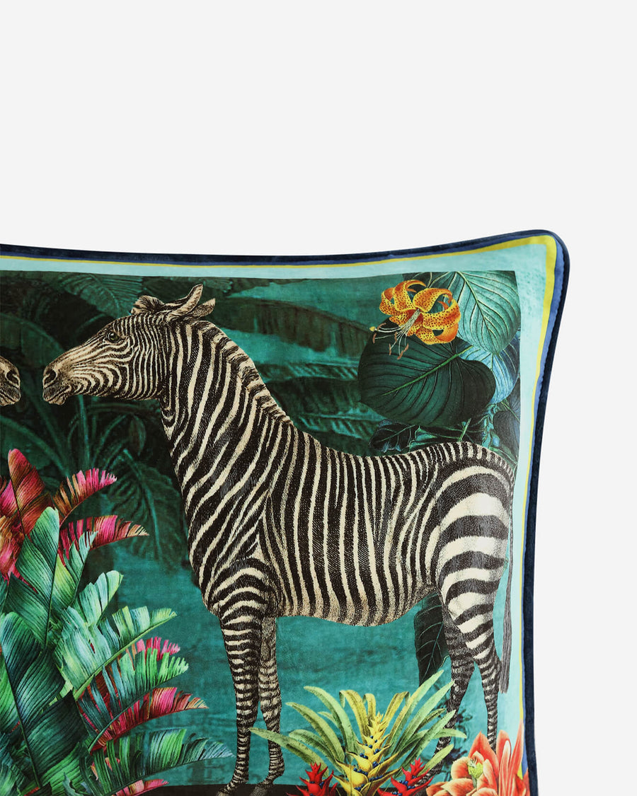 Vintage Zebra Lumbar Pillow Black - Turtledove