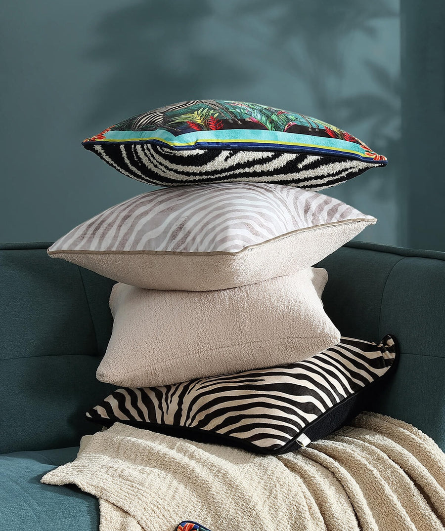 Vintage Zebra Lumbar Pillow Black - Turtledove